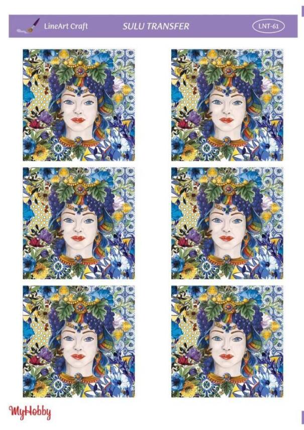 LineArt Çini Karo Dama Desenli Sulu Transfer LNT061 - 1