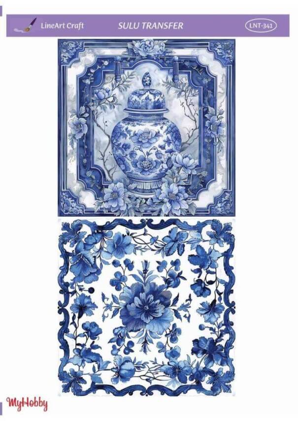 LineArt Çini Karo Dama Desenli Sulu Transfer LNT341 - 1