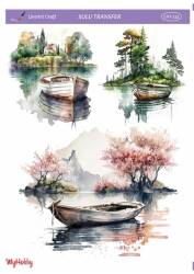 LineArt Deniz Teması Desenli Sulu Transfer LNT232 - Line Art