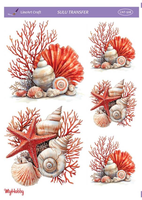 LineArt Deniz Teması Desenli Sulu Transfer LNT508 - 1