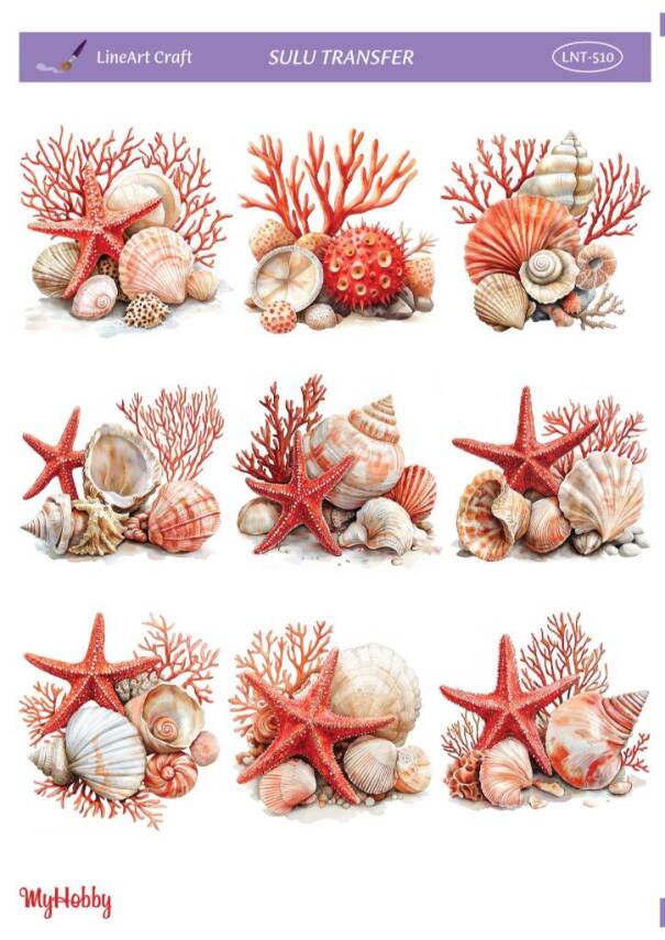 LineArt Deniz Teması Desenli Sulu Transfer LNT510 - 1