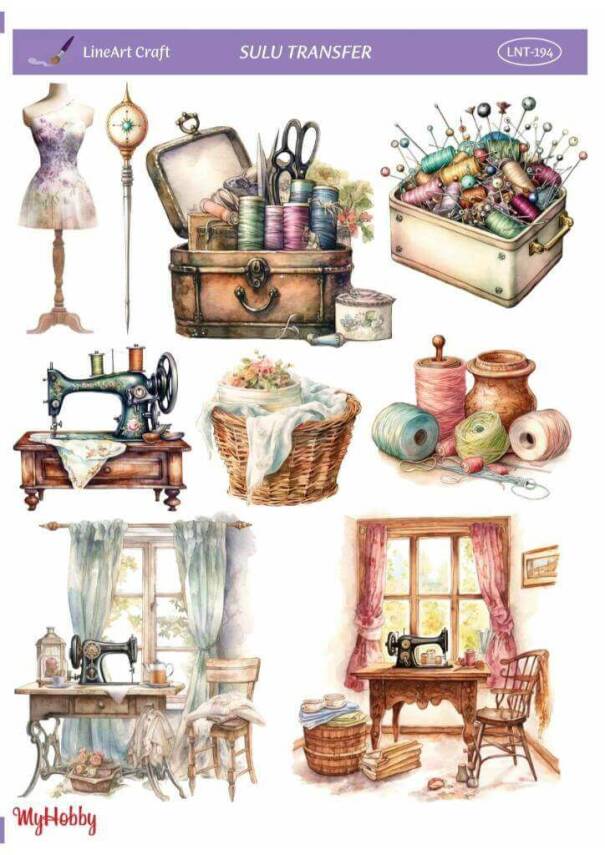 LineArt Dikiş Desenli Sulu Transfer LNT194 - 1