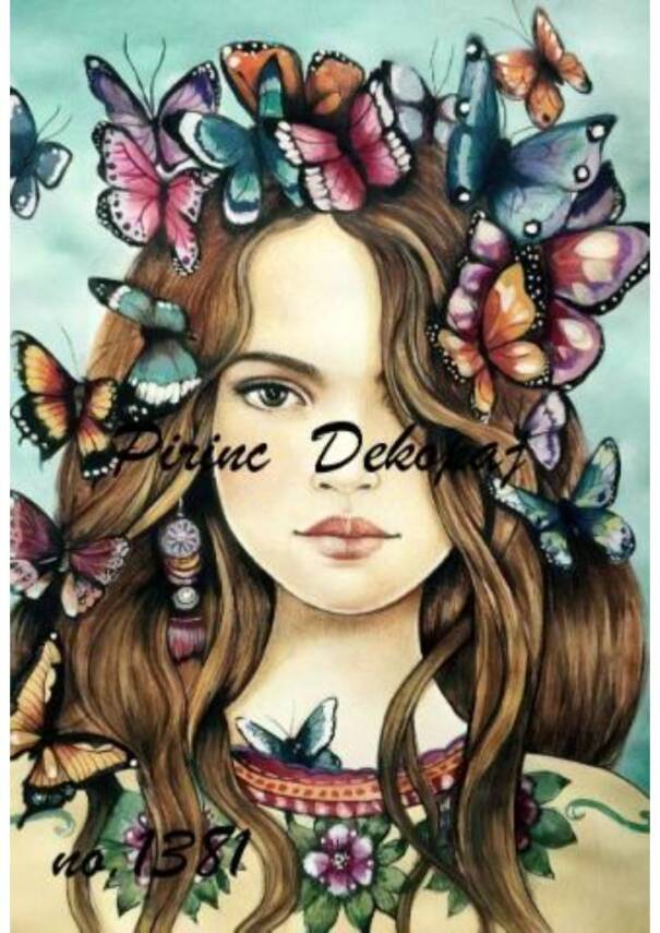 LineArt Kadın Figürlü Pirinç Dekopaj Model : 1381 - 1