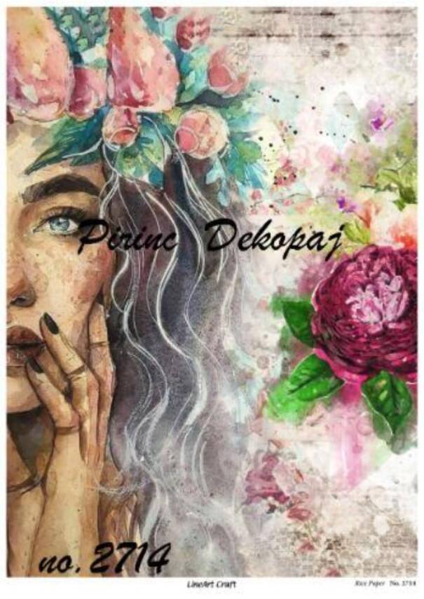 LineArt Kadın Figürlü Pirinç Dekopaj Model : 2714 - 1