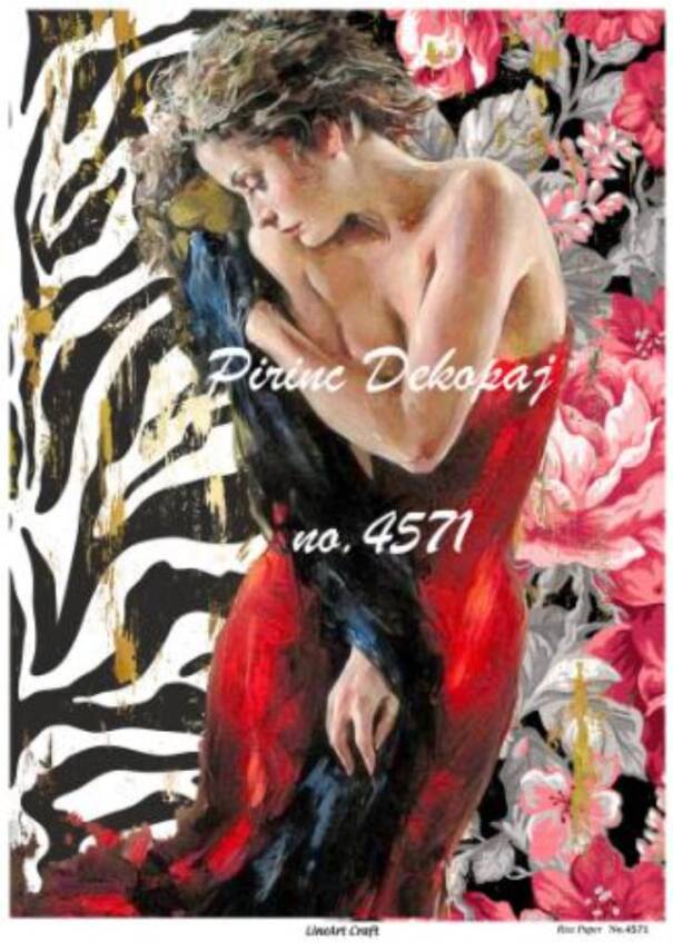 LineArt Kadın Figürlü Pirinç Dekopaj Model : 4571 - 1