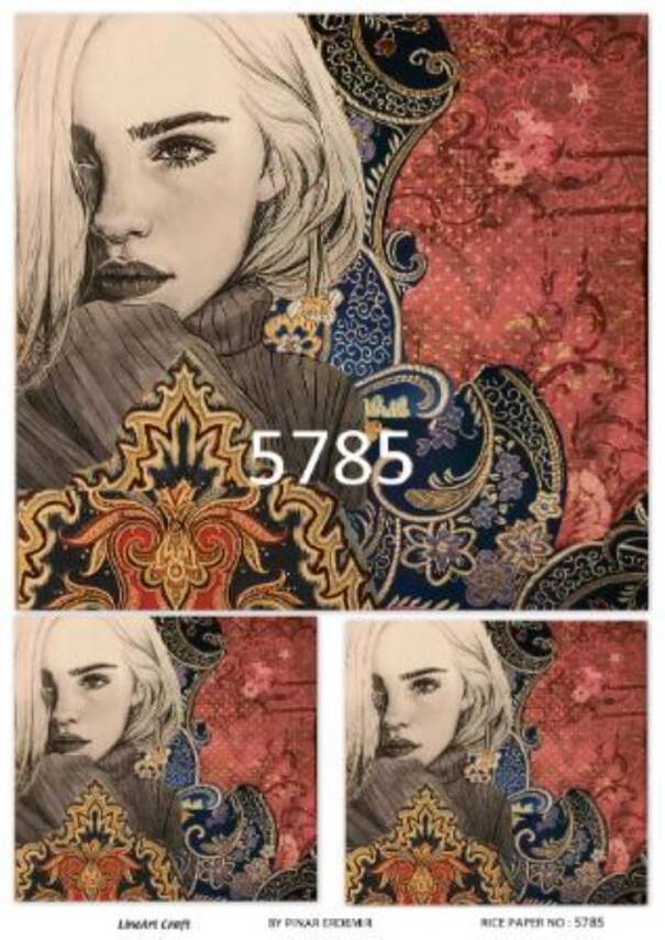 LineArt Kadın Figürlü Pirinç Dekopaj Model : 5785 - 1