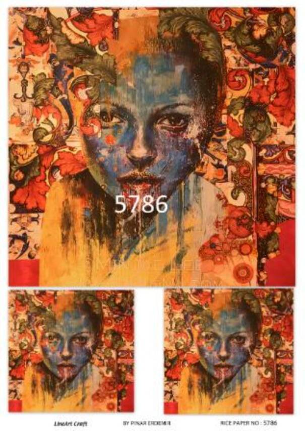 LineArt Kadın Figürlü Pirinç Dekopaj Model : 5786 - 1