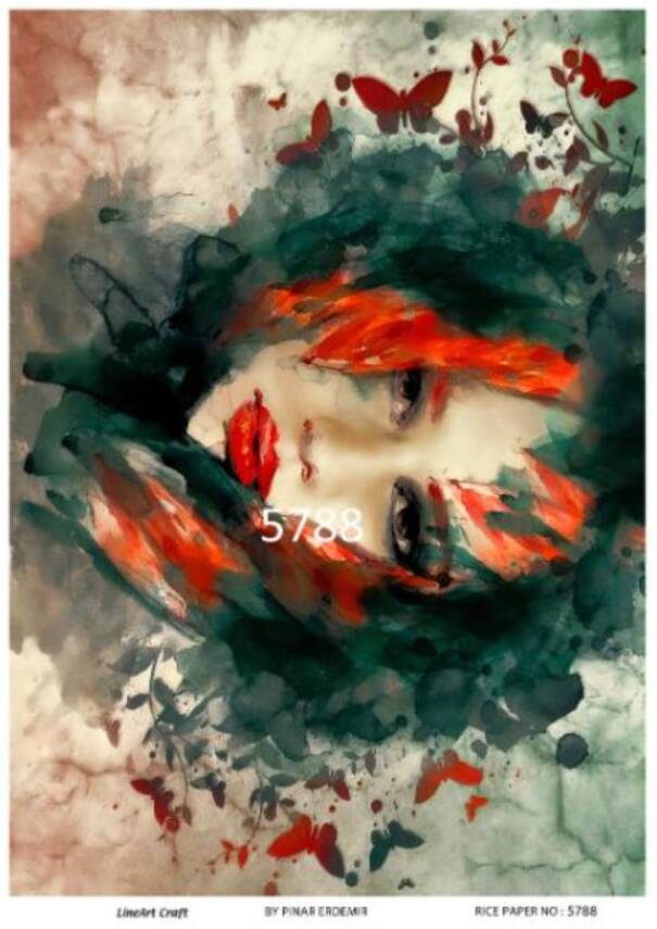 LineArt Kadın Figürlü Pirinç Dekopaj Model : 5788 - 1