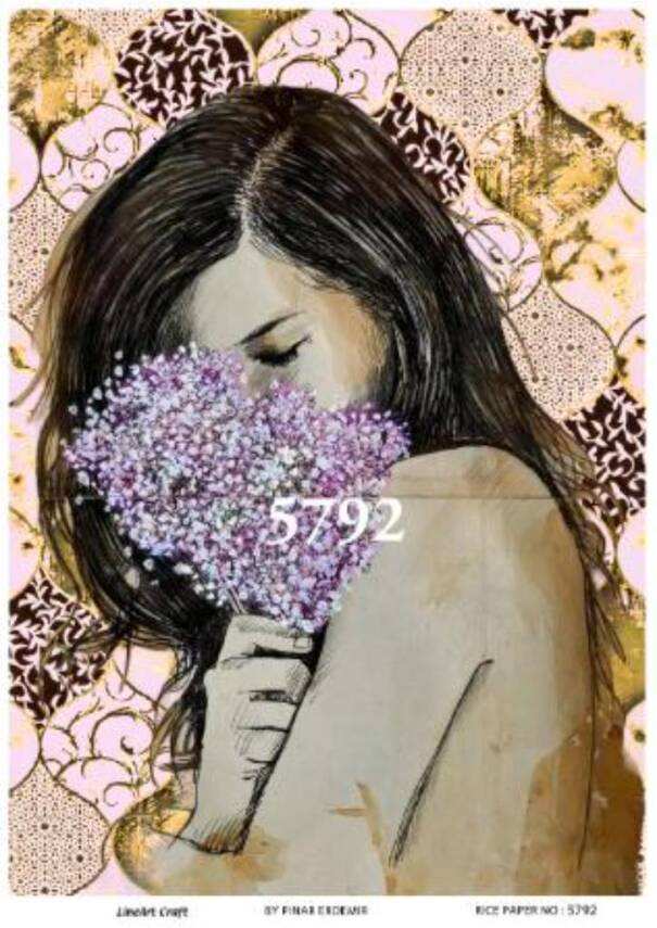 LineArt Kadın Figürlü Pirinç Dekopaj Model : 5792 - 1