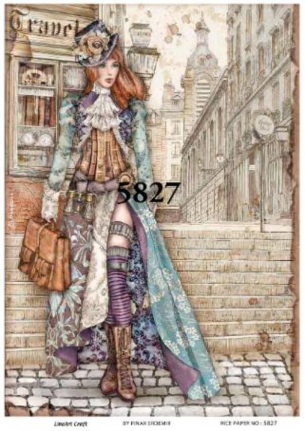 LineArt Kadın Figürlü Pirinç Dekopaj Model : 5827 - 1