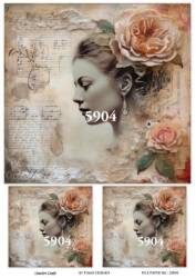 LineArt Kadın Figürlü Pirinç Dekopaj Model : 5904 - Line Art