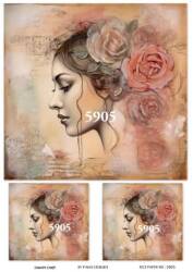 LineArt Kadın Figürlü Pirinç Dekopaj Model : 5905 - Line Art