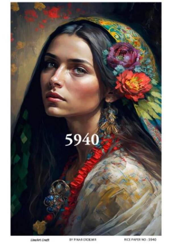 LineArt Kadın Figürlü Pirinç Dekopaj Model : 5940 - 1