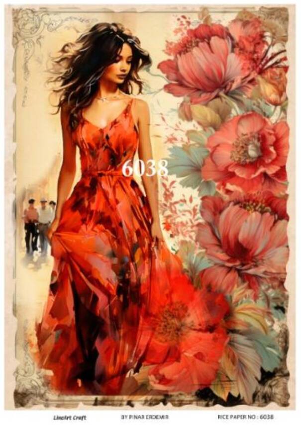 LineArt Kadın Figürlü Pirinç Dekopaj Model : 6038 - 1