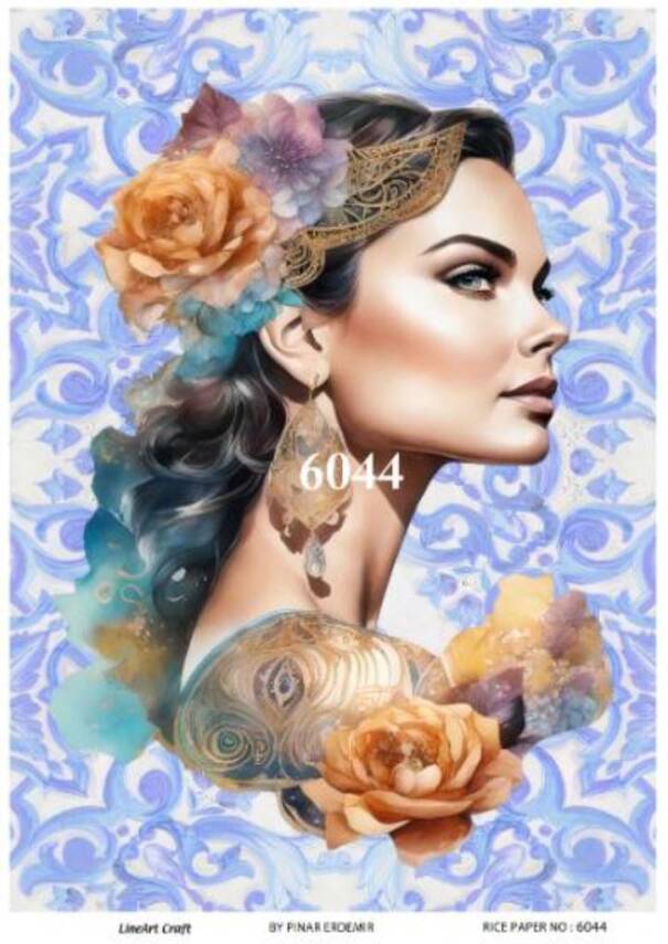 LineArt Kadın Figürlü Pirinç Dekopaj Model : 6044 - 1