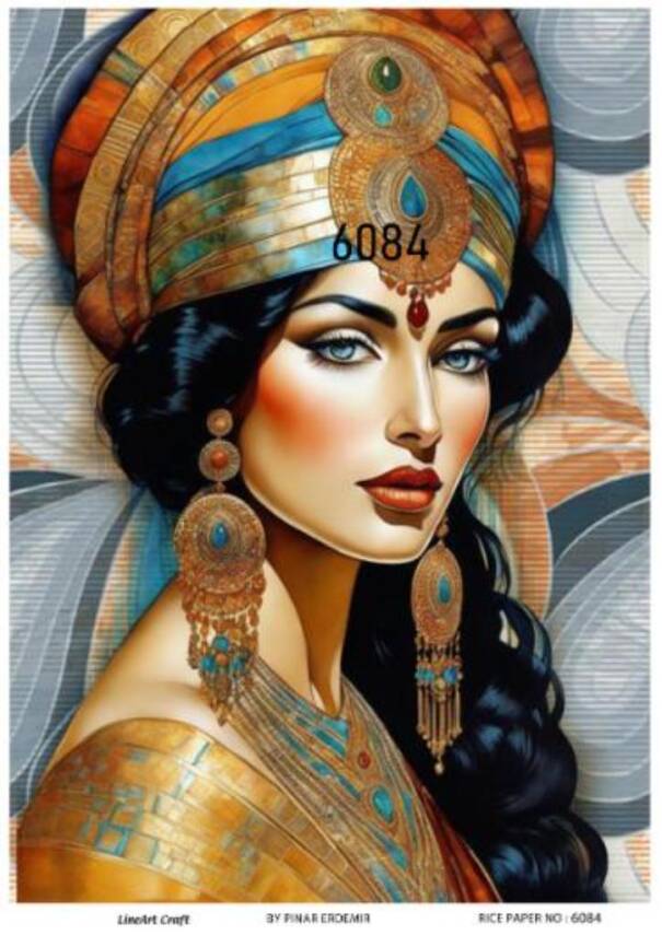 LineArt Kadın Figürlü Pirinç Dekopaj Model : 6084 - 1