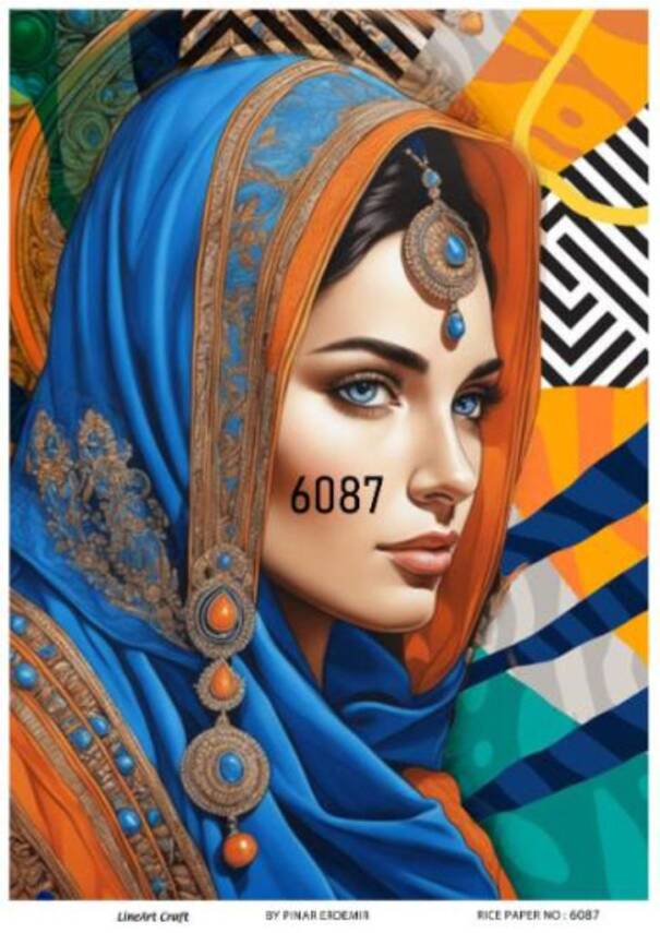 LineArt Kadın Figürlü Pirinç Dekopaj Model : 6087 - 1