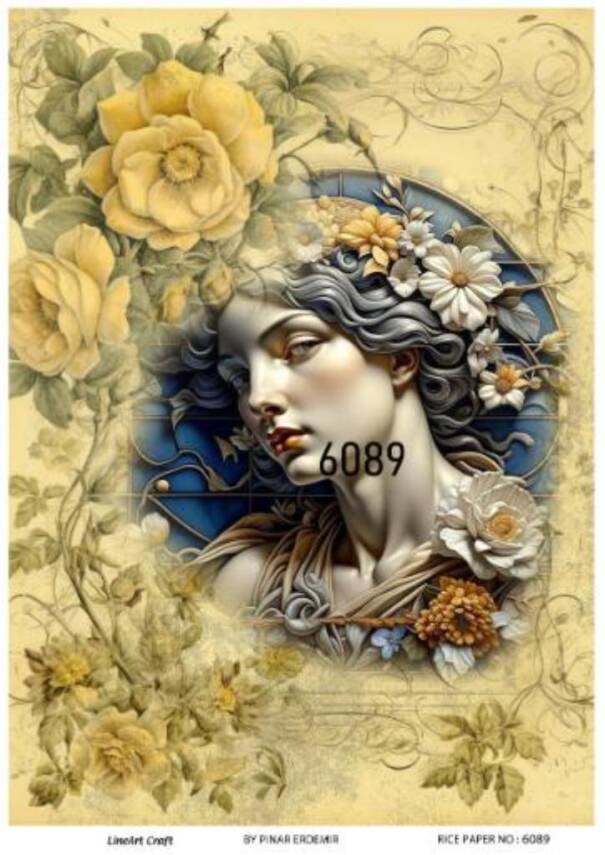 LineArt Kadın Figürlü Pirinç Dekopaj Model : 6089 - 1