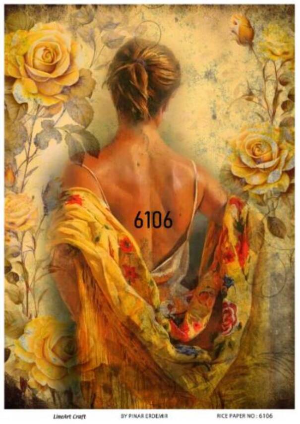 LineArt Kadın Figürlü Pirinç Dekopaj Model : 6106 - 1