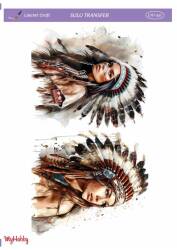 LineArt Kadın Kızılderili Desenli Sulu Transfer LNT347 - Line Art