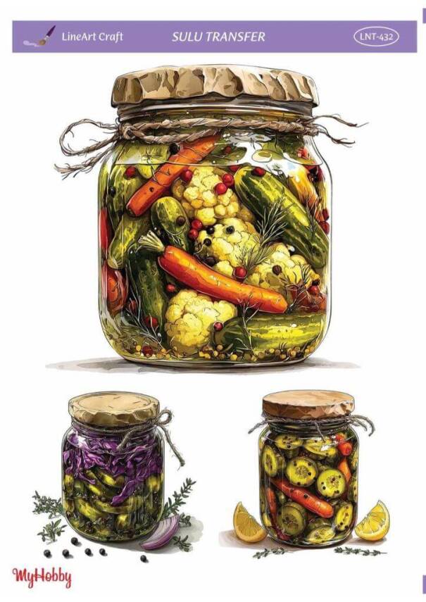 LineArt Kavanoz Desenli Sulu Transfer LNT432 - 1