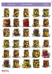 LineArt Kavanoz Desenli Sulu Transfer LNT433 - Line Art