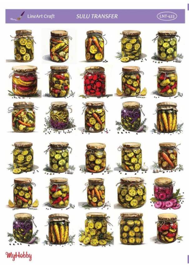 LineArt Kavanoz Desenli Sulu Transfer LNT433 - 1