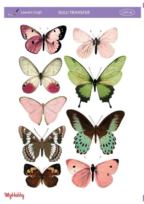 LineArt Kelebek Desenli Sulu Transfer LNT049 - 1