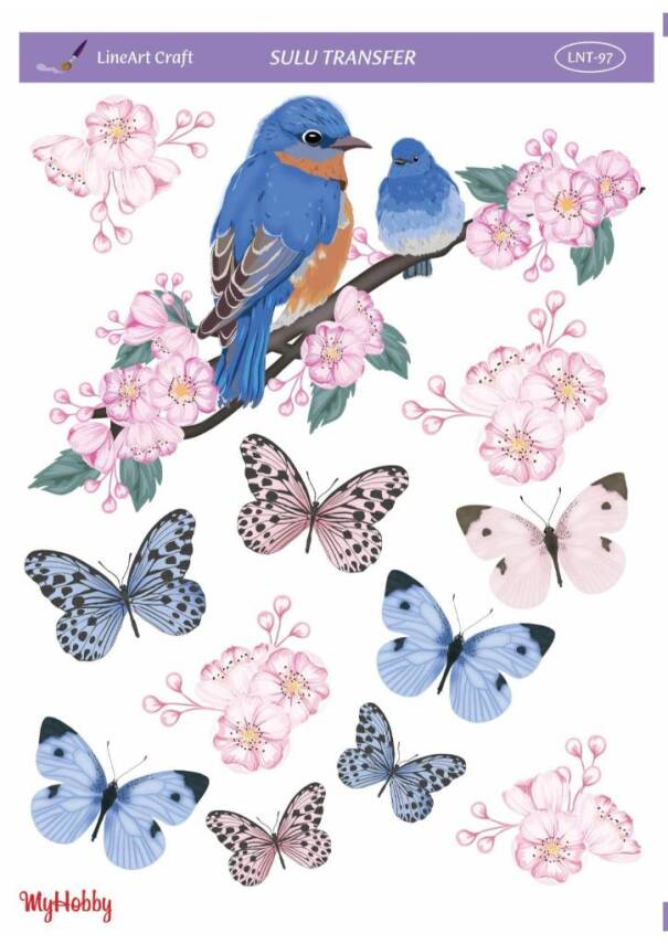 LineArt Kelebek Desenli Sulu Transfer LNT097 - 1