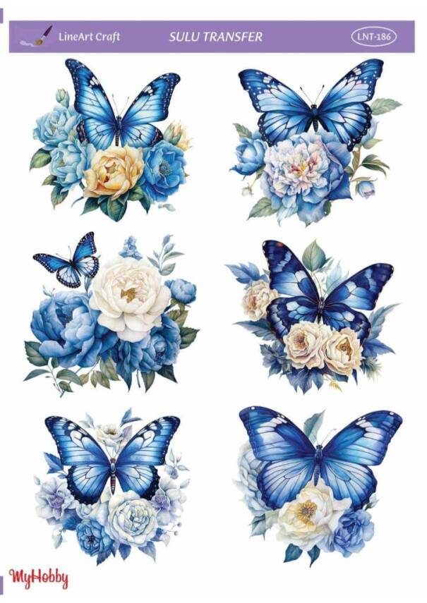 LineArt Kelebek Desenli Sulu Transfer LNT186 - 1