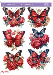 LineArt Kelebek Desenli Sulu Transfer LNT187 - Line Art