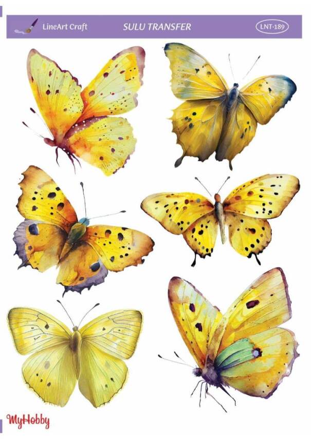 LineArt Kelebek Desenli Sulu Transfer LNT189 - 1