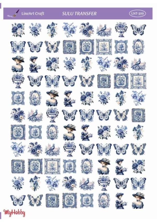 LineArt Kelebek Kadın Desenli Sulu Transfer LNT399 - 1