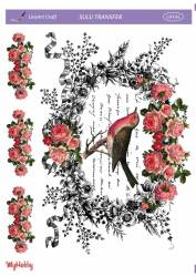 LineArt Kuş Desenli Sulu Transfer LNT084 - Line Art