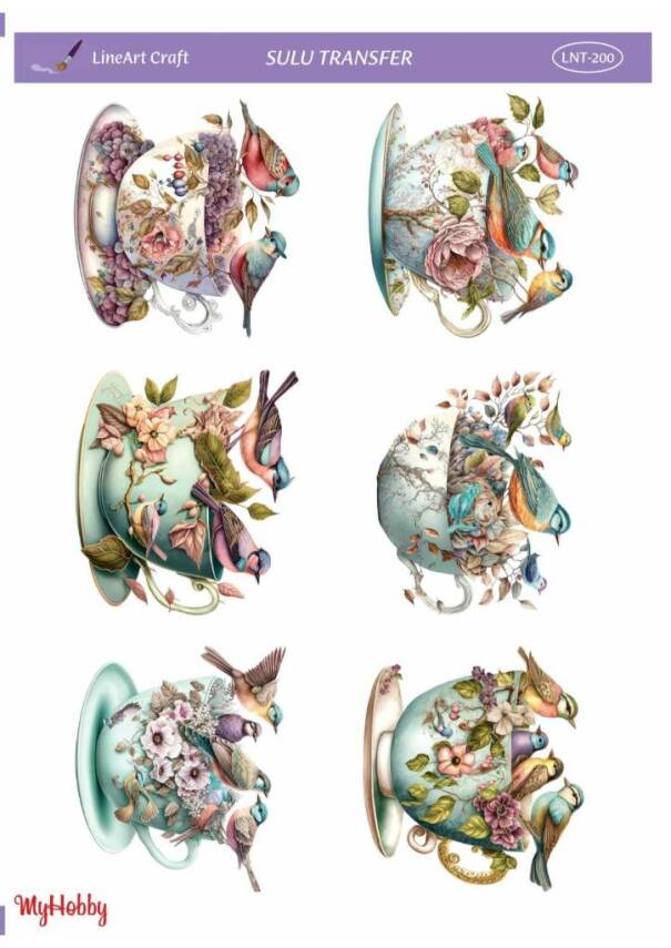 LineArt Kuş Desenli Sulu Transfer LNT200 - 1
