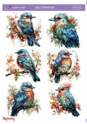 LineArt Kuş Desenli Sulu Transfer LNT227 - Line Art