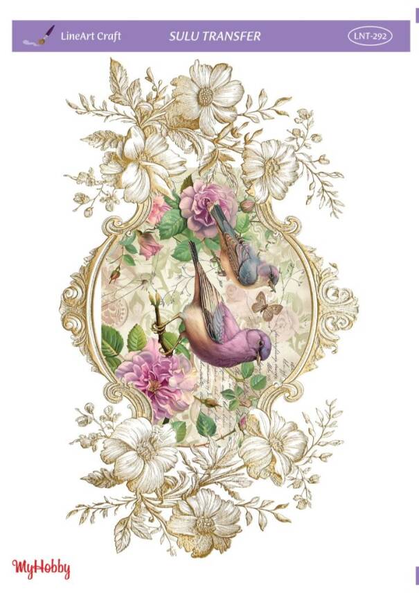 LineArt Kuş Desenli Sulu Transfer LNT292 - 1