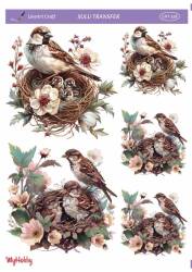 LineArt Kuş Desenli Sulu Transfer LNT328 - Line Art