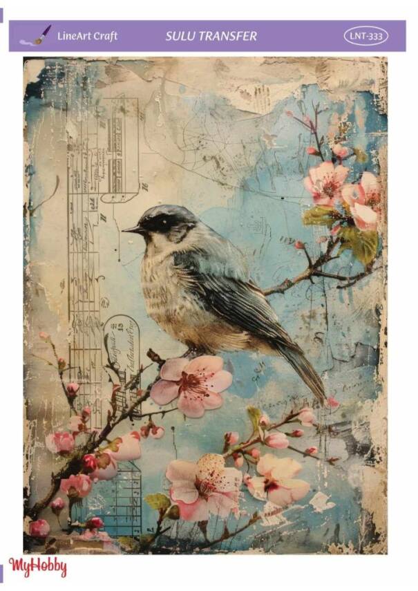 LineArt Kuş Desenli Sulu Transfer LNT333 - 1