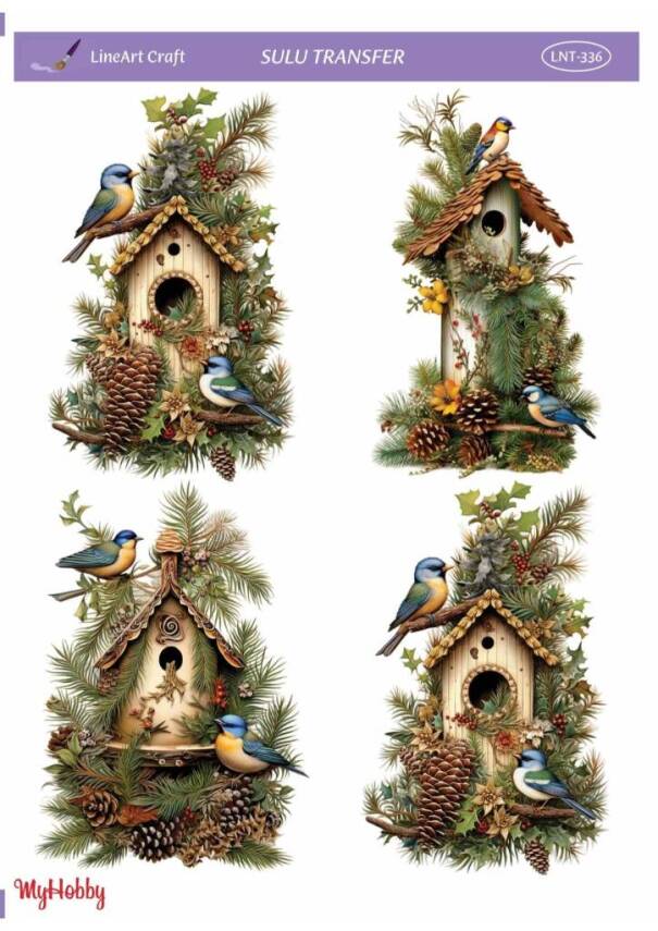 LineArt Kuş Desenli Sulu Transfer LNT336 - 1