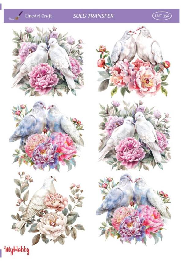 LineArt Kuş Desenli Sulu Transfer LNT356 - 1