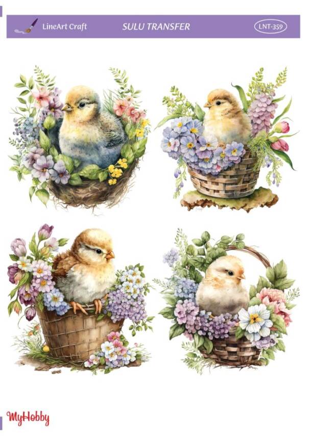 LineArt Kuş Desenli Sulu Transfer LNT359 - 1