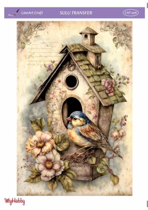 LineArt Kuş Desenli Sulu Transfer LNT409 - 1