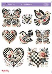 LineArt Kuş Desenli Sulu Transfer LNT464 - Line Art