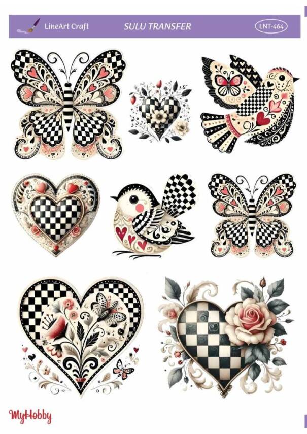 LineArt Kuş Desenli Sulu Transfer LNT464 - 1