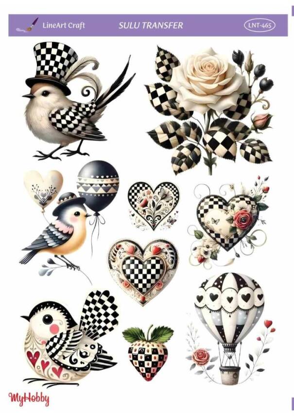 LineArt Kuş Desenli Sulu Transfer LNT465 - 1