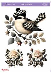LineArt Kuş Desenli Sulu Transfer LNT466 - Line Art