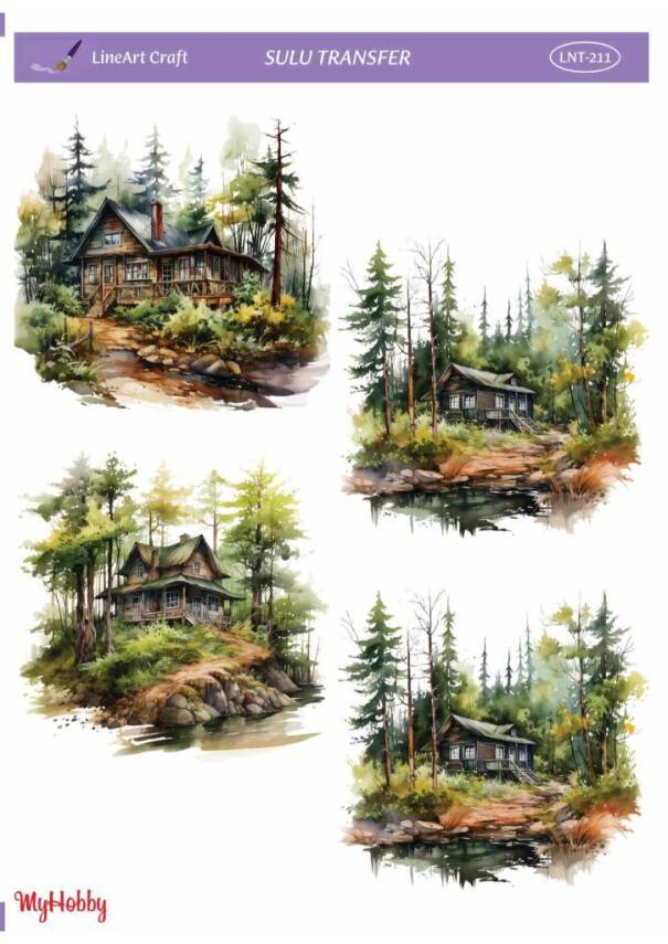 LineArt Manzara Desenli Sulu Transfer LNT211 - 1