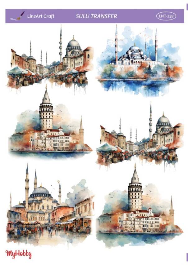 LineArt Manzara Desenli Sulu Transfer LNT259 - 1