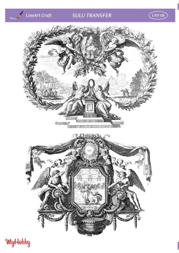 LineArt Melek Desenli Sulu Transfer LNT008 - 1